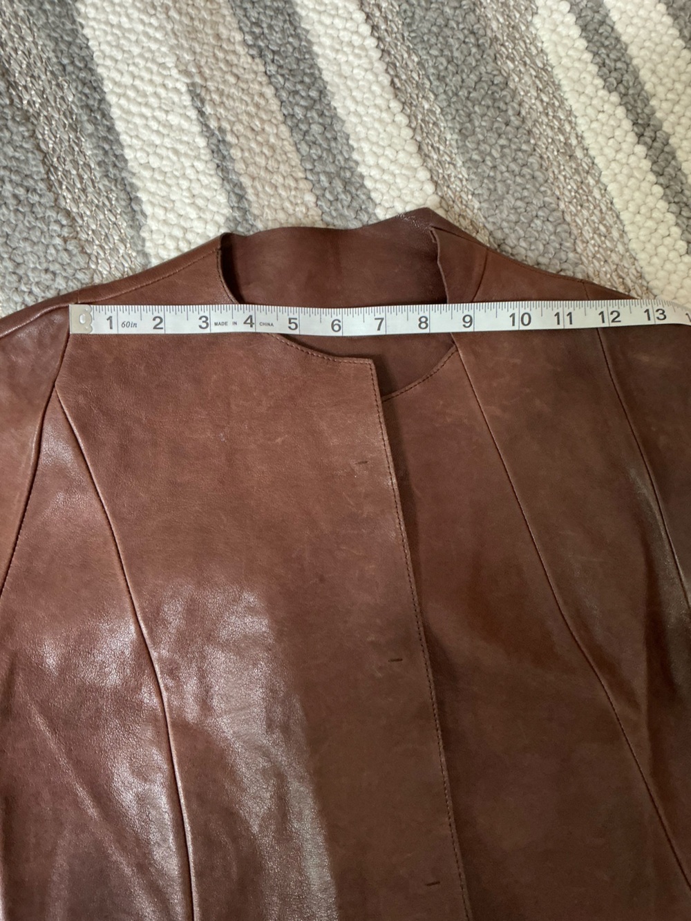 MARNI Brown Lamb Leather Short-Sleeve Jacket Asymmetrical Snap Buttons Size 38 - Picture 12 of 15